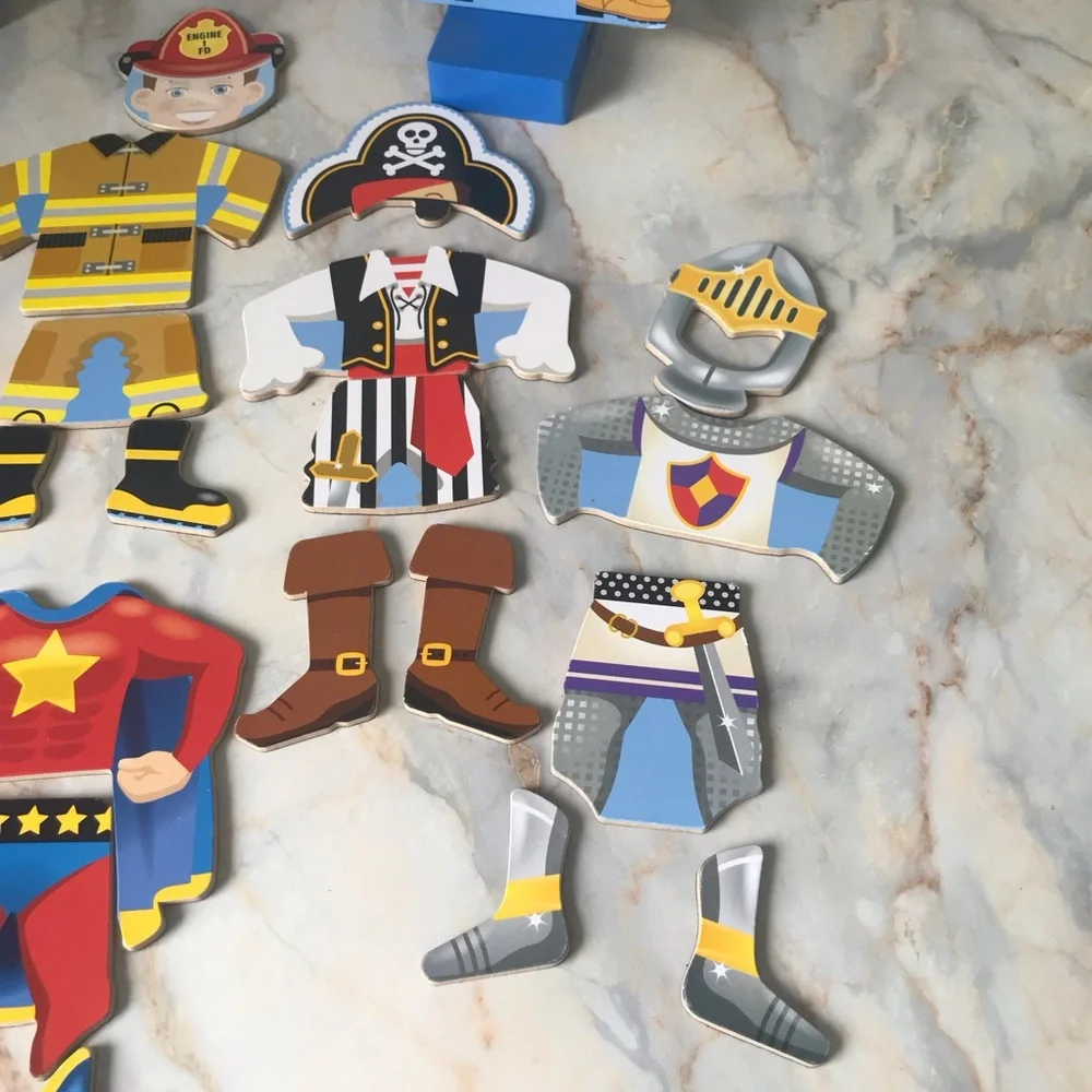 Melissa & Doug Julia & Doug Magnetic Dress-Up Wooden Doll Pretend Play Set